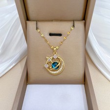 Women's Fashion Starry Sky Necklace Rhinestone Pendant Clavicle Chain Zinc Alloy Costume Necklace price