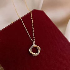 Women's Fashion CZ Rose Ring Pendant Necklace Collarbone Chain Titanium Steel Costume Necklace price