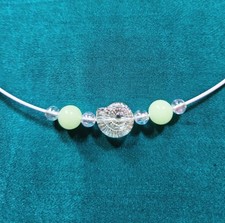 BigTimeRockShow Sea Treasure Iridescent Glass Nautilus & Glow In The Dark Beads Costume Necklace price
