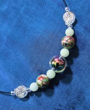 BigTimeRockShow SeaTreasure Iridescent Orb,Nautilus, Glow In The Dark, Jasper Costume Necklace price