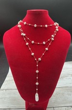 Boho Chic: Altar’d State Freshwater Pearl Layered Lariat Necklace MSRP $34 Costume Necklace price