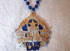 "IT'S THE LAW" POLICE MARDI GRAS BEAD OFFICER SHERIFF MARSHAL COPS BLUE (B428) IT Law price
