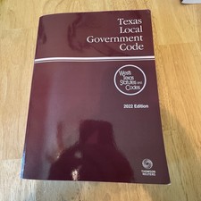 Texas Local Government Code 2022 West Thomson Reuters Law Book Statutes Local Government Law price