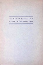 PA Negotiable Instruments Act 684 c. Pamphlet Law PA Section Negotiable Instruments Law price