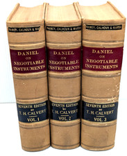 Vintage A Treatise on the Law and Negotiable Instruments 3 Vol John Daniel 1933 Negotiable Instruments Law price