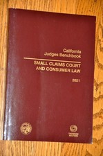 CJER California Judges Benchbook Small Claims Court and Consumer Law 2021 Consumer Law price