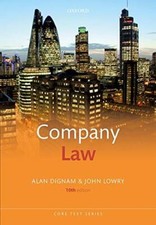 Company Law (Core Texts Series) By Alan Dignam, John Lowry Company Law price