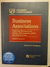 University Casebook Series Business Associations 12th Ed Bainbridge Hardcover Foundations - Associations Law price
