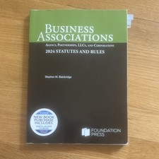 Foundation Press Business Associations 2024 Bainbridge Paperback Law Casebook Foundations - Associations Law price