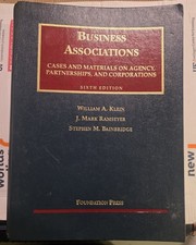 Foundation Press Business Associations 6th Ed HC Klein Ramseyer Bainbridge 2006 Foundations - Associations Law price