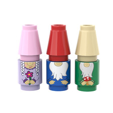 Garden Gnome Pack (3 Pack) - Fun Minifig Accessory - 1x1 Round - Brick City -MOC Garden Accessory price
