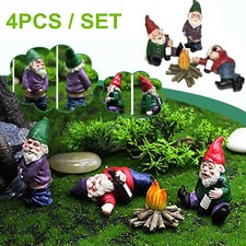 4PCS Fairy Garden Gnomes Accessories My Little Friend Drunk Gnome Dwarfs Gift US Garden Accessory price