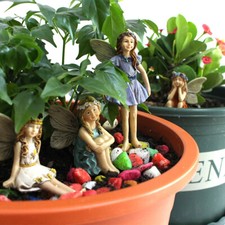 6x Flower Fairies Figure Miniature Garden Resin Ornaments Statue Flowerpot Decor Garden Accessory price