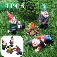 4PCS Fairy Garden Gnomes Accessories Funny Drunk Gnome Dwarfs Garden Ornament US Garden Accessory price