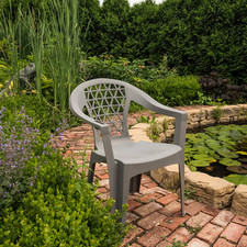 Outdoor Patio Stackable Charcoal Resin Frame Stationary Conversation Chair Garden Chair price