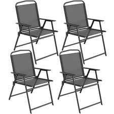 Patio Chairs Set of 4, Outdoor Foldable Chairs w/ Breathable Textilene Fabric Garden Chair price
