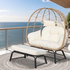 Outdoor Double Egg Chair Patio Chairs with Ottoman 680lbs Capacity for 2 Person Garden Chair price