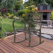 22in Heavy Duty Metal Double Rocking Chair for Patio Outdoor Garden Bench Glider Garden Bench price