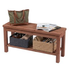 Wooden Patio Park Garden Bench, Porch Path Chair with Storage for Indoor Outdoor Garden Bench price