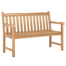 Teak Porch Bench, 2-Person Solid Wood Garden Patio Bench w/ Backrest & Armrests Garden Bench price