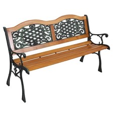 49"L Patio Park Garden Bench Porch Path Chair Outdoor Deck Cast Iron Hardwood Garden Bench price