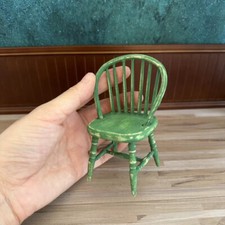 Chair Armchair 1/12 Scale Dollhouse Miniatures Green Furniture Vintage Garden Garden Armchair price