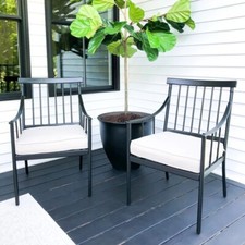 Outdoor Dining Chairs Set of 2 Patio Chair Garden Funitures Armchair w/ Cushion Garden Armchair price