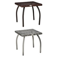 Outsunny Patio Rattan Coffee Table Outdoor Wicker Side Table Furniture Garden Garden Side Table price