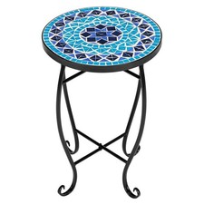 21"H Side Table Mosaic Ceramic Garden Plant Stand Holder Coffee End Table Garden Side Table price