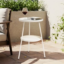 13" Round Small Side Table, In/Outdoor Metal Coffee Table for Garden Patio Garden Side Table price