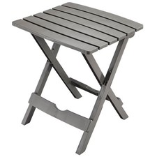 Adams Quik-Fold Gray Rectangular Resin Folding Outdoor Garden Side Table Garden Side Table price