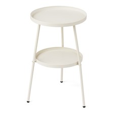 12in Round 2-Tier Small Side Table, Metal Coffee Table for In/Outdoor Garden Garden Side Table price