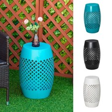 Outsunny Outdoor & Indoor Garden Steel Round Side Table, Hollow Drum Garden Side Table price