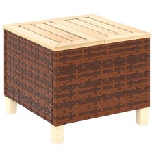 Outdoor Garden Side Table Accent Table PE Rattan with Wood Top Stable Brown Garden Side Table price