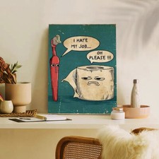Wooden Framed Poster Print Unique Humorous Canvas Painting Home Wall Art Canvas Painting price