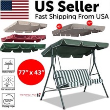 77"x43" Patio Outdoor Garden Swing 300D Canopy Replacement Porch Top Cover Seat Garden Swing price