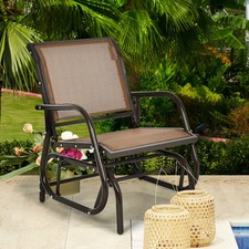 Costway Outdoor Single Swing Glider Rocking Chair Armrest Garden Porch Garden Swing price