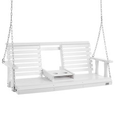 VEVOR 5ft Porch Swing Bench Wooden Hanging Outdoor Garden Patio Courtyard White Garden Swing price