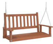 Solid Fir Wood Garden Swing Bench Brown 2/3-Seater Garden Swing price