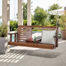 5 ft Porch Swing Bench Wooden Hanging Outdoor Garden Patio Courtyard Brown Garden Swing price