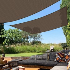 Permeable Shade Sail Patio Awning Outdoor Garden Sun Canopy Shelter Cover Brown Garden Awning price