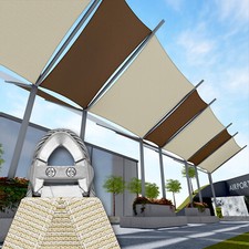 20x24' Sun Shade Sail Heavy Duty Awning Garden Yard Canopy Cover w/ Steel Wire Garden Awning price