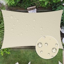 5'-24' Waterproof Shade Sail Rectangle Beige Garden Awning Sun Canopy Mesh Cover Garden Awning price