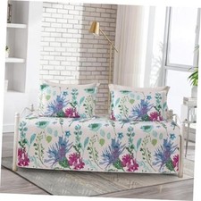 3 Pcs Floral Daybed Cover Set Twin Size Flower Sofa 39"x75" Purple Green White Garden Daybed price
