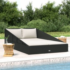 Garden Bed Black 43.3"x78.7" Poly Rattan Garden Daybed price