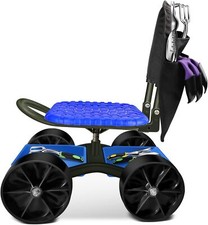 iCOVER Garden Cart Rolling Stool with 4 Wheels & Tool Bag，Height Adjustable Garden Stool price