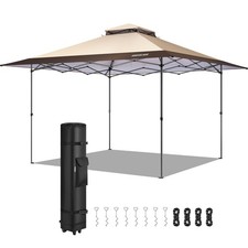 13x13ft Pop Up Gazebo Instant Canopy Tent One Push Heavy Duty with Wheels Beige Gazebo price