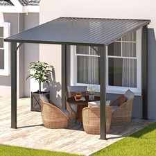 Hardtop Lean-to Gazebo, Wall-Mounted Galvanized Steel Roof Pergola for Patio Gazebo price