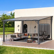 Wall Mounted Hardtop Gazebo Lean to Metal Pergola Outdoor Patio Awning Shelter Gazebo price