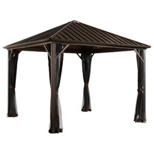 Sojag 10 x 10' Dakota Steel Hardtop Gazebo Outdoor Sun Shelter, Brown/Black Gazebo price